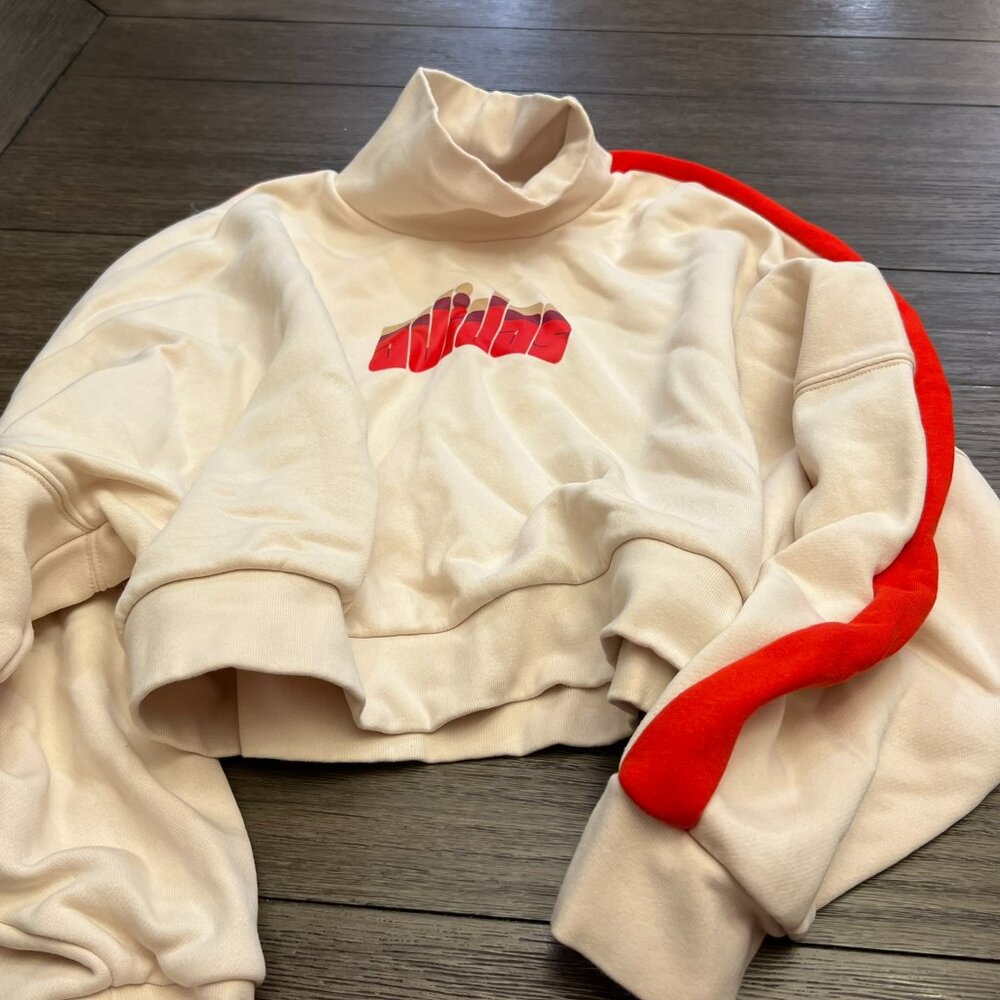 Adidas Retro Crop Sweatshirt Women Size XS